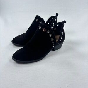 Roebuck Co. Chelsea Ankle Booties Women Black Suede Boots Moto Grunge‎ Womens 8